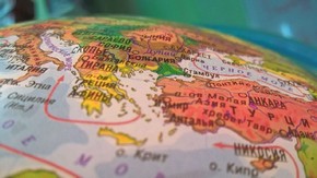 Глобус с подсветкой и рельефом физико-политический D=32 см